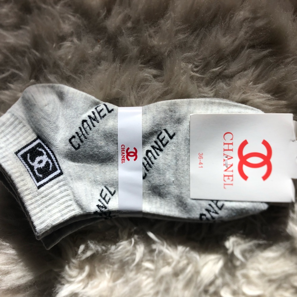 Chanel White Ankle Socks 2 Pair
